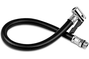 Kynetik Tire Inflation Hose, 38 cm Long Universal Tire Inflator Adapter, Quick-Inflation Clip Connector Tyre Inflator Extensi