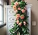 Miracliy 2 Pack 15 FT Fake Rose Vine Flowers Plants Artificial Flower Home Hotel Office Wedding Party Garden Craft Art Décor, Champagne Pink