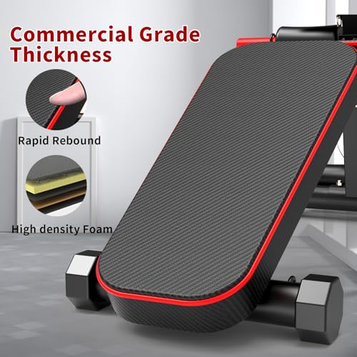 Adjustable Weight Bench,Utility Workout Bench Load 500LBS Foldable Incline Decline Benches for Home Gym Beginners and Enthusiasts muscle Building Fitness