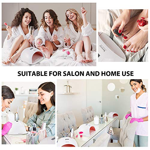 Terresa UV LED Nail Lamp, 72 Watt Nail Dryer for Gel Polish, Quick Nail Light Set with Nail Art Tools, Auto Sensor Professional Manicure Curing Lamp, 3 Timer Setting Gel Lamp for Home and Salon Use