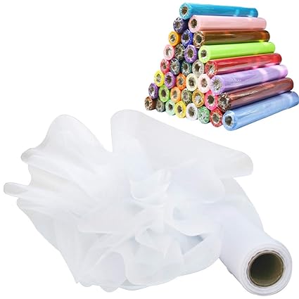 Tts 29cm X 26m Organza Roll Sash Fabric Table Runner Sashes Chair Cover Bows Swags For Wedding Party White