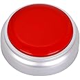 Voice Recording Button Easy Button Record 30 Seconds Talking Message Funny Office Gift Battery Powered Recordable Sound Buttons(red+Silver)