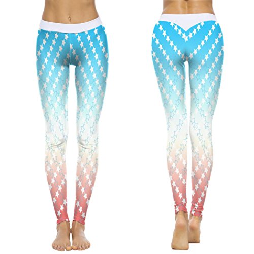 GOVOW Women's Printed Workout Leggings Fitness Sports Gym Running Yoga Capris Athletic Pants - Thumbnail 2