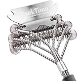 Cook Time Safe Grill Brush - Bristle Free BBQ Grill Cleaner/Scraper - 18'' Stainless Steel Grill Cleaning Scrubber,Great BBQ Accessories For Clean All Grill Grates