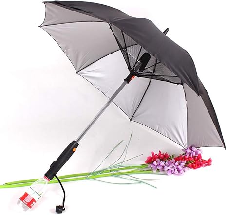 Amazon Co Jp 日傘 Uv保護傘 内蔵ファンとスプレー 大型アップグレードスティック傘 防風ゴルフ傘 電動ファンストレートロッドスイッチ4バッテリー電源8リブ日光雨の日デュアル目的 Color B 服 ファッション小物