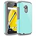 Moto E 2nd Gen Case, RANZ Grey with Aqua Blue Hard Impact Dual Layer Shockproof Bumper Case For Motorola Moto E 2nd Generation 3G/4G LTE (2015 Released)