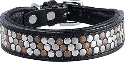 Knuffelwuff Collier En Cuir Pour Chien Noir Tucson 35 40 Cm