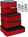 Large Medium Slim Packing Organizers Set for Travel Luggage And bags (5pcs Red)