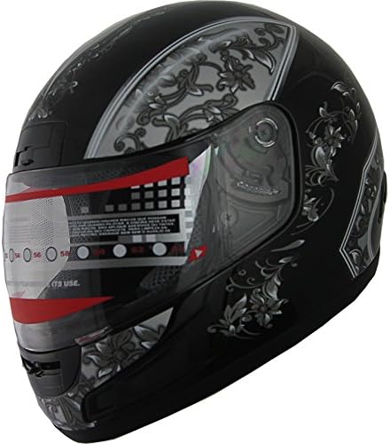 Adult Motorcycle Helmet Full Face Sports Street Bike Helmet F142 Black Small