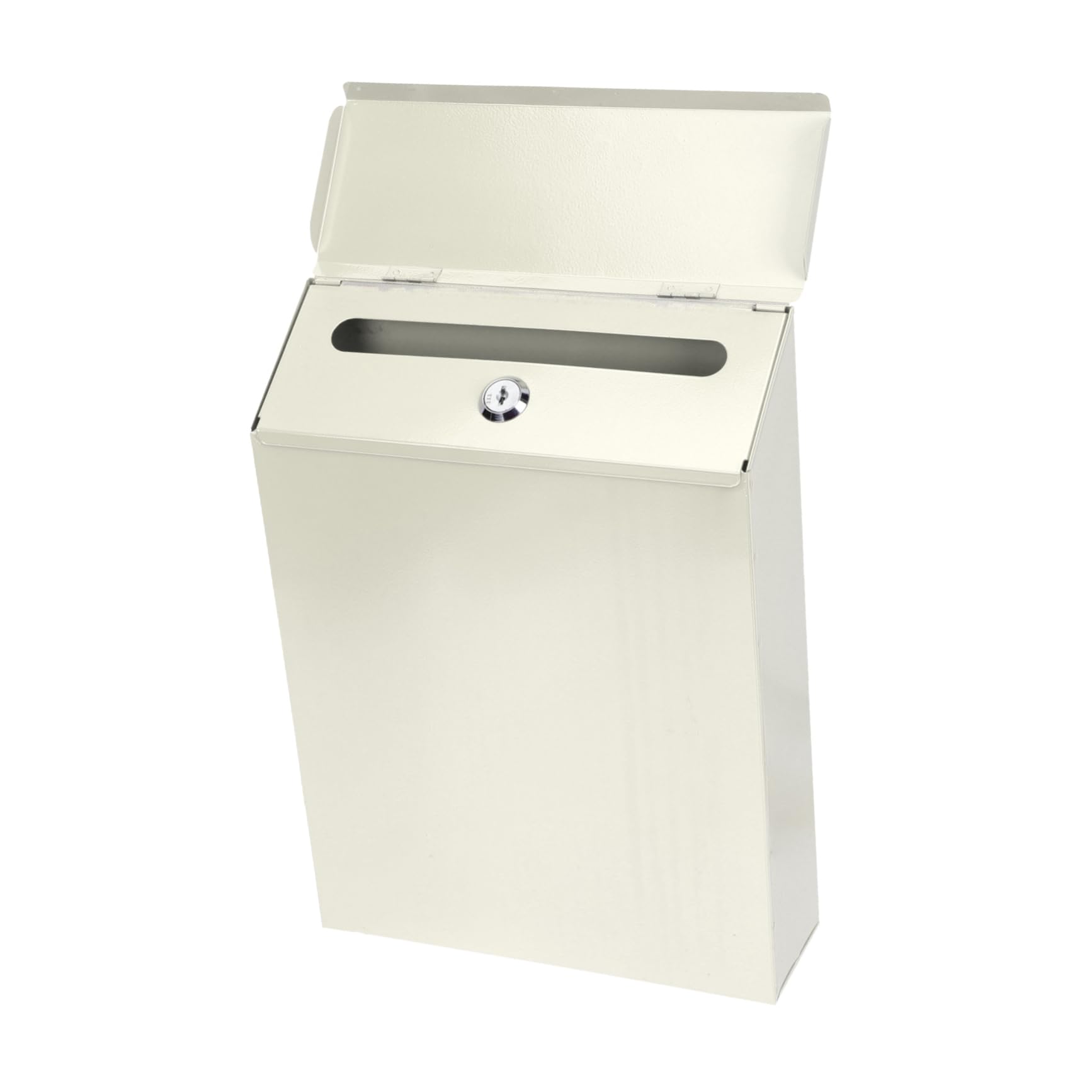 Photo 1 of Metal Mailbox for Outside Wall Mount, Wall Mount Locking Mailbox for Mail Insertion, Home Decorative and Office Business Parcel Box (11.79X9.04X2 Inch,White)