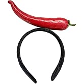 FRCOLOR Chili Pepper Headband Realistic Simulation Hairband for Women Festival Party Cosplay Hair Accessory Comfortable Hair Hoop for Makeup and Face Washing