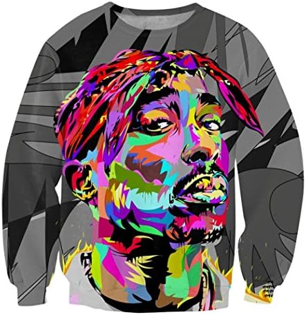 Parakeet Tupac Hoodie Crewneck Sweatshirt Long Sleeve For Unisex-Adult XL