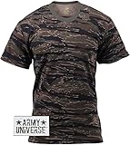 Tiger Stripe Camouflage T-Shirt with ARMY UNIVERSE® Pin - Size 3X-Large (53