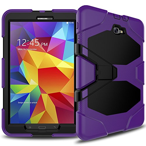 Samsung Galaxy Tab A 10.1 Case, Kickstand Armor Rugged Sturdy Shockproof Heavy Duty Full Body Protective Cover for Galaxy Tab A 10.1 inch SM-T580 Tablet - Purple