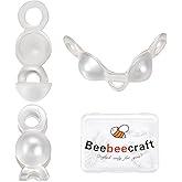 Beebeecraft 20Pcs 925 Sterling Silver Bead Tips Knot Covers Clamshell Crimp Tips Beads Fold-Over Bead Covers Ends Caps for DIY Bracelets Necklaces (Small Cup 2mm)