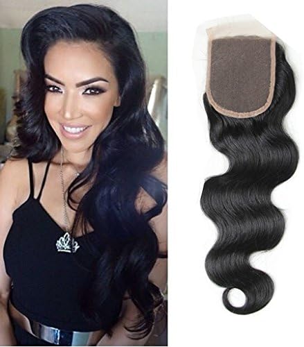 Berimy Body Wave 4x4 Free Part Lace Closure Brazilian Virgin Human Hair Closures Natural Color Unprocessed Natural Hair Line Swiss Lace (12inch)