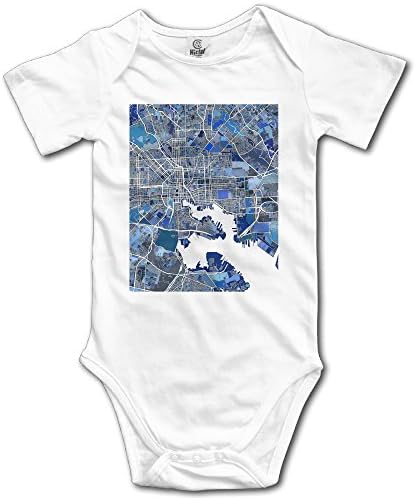 Baby Baltimore Map Print, Maryland, USA Bodysuit Cotton Baby Onesie