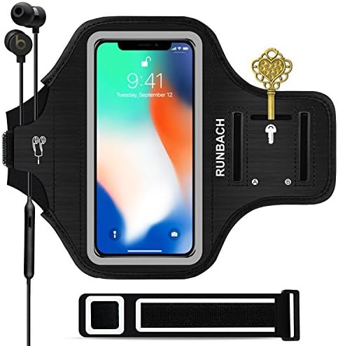 Armband for iPhone 13 Mini/12 Mini/11 Pro/iPhone X/XS,Sweatproof Running Exercise Gym Bag with Card Slot(Black)