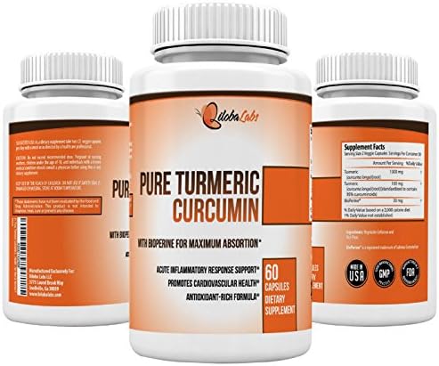 Turmeric Curcumin 500mg 120 Capsules Standardized Curcuminoids Natural Joint Pain Relief Herbal Supplement Supports Liver Anti Inflammatory and Antioxidant
