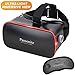 Pansonite 3D VR Glasses Virtual Reality Headset for Games & 3D Movies, Lightweight with Adjustable Pupil and Object Distance for iOS and Android Smartphone (Dark Blue with Controller)