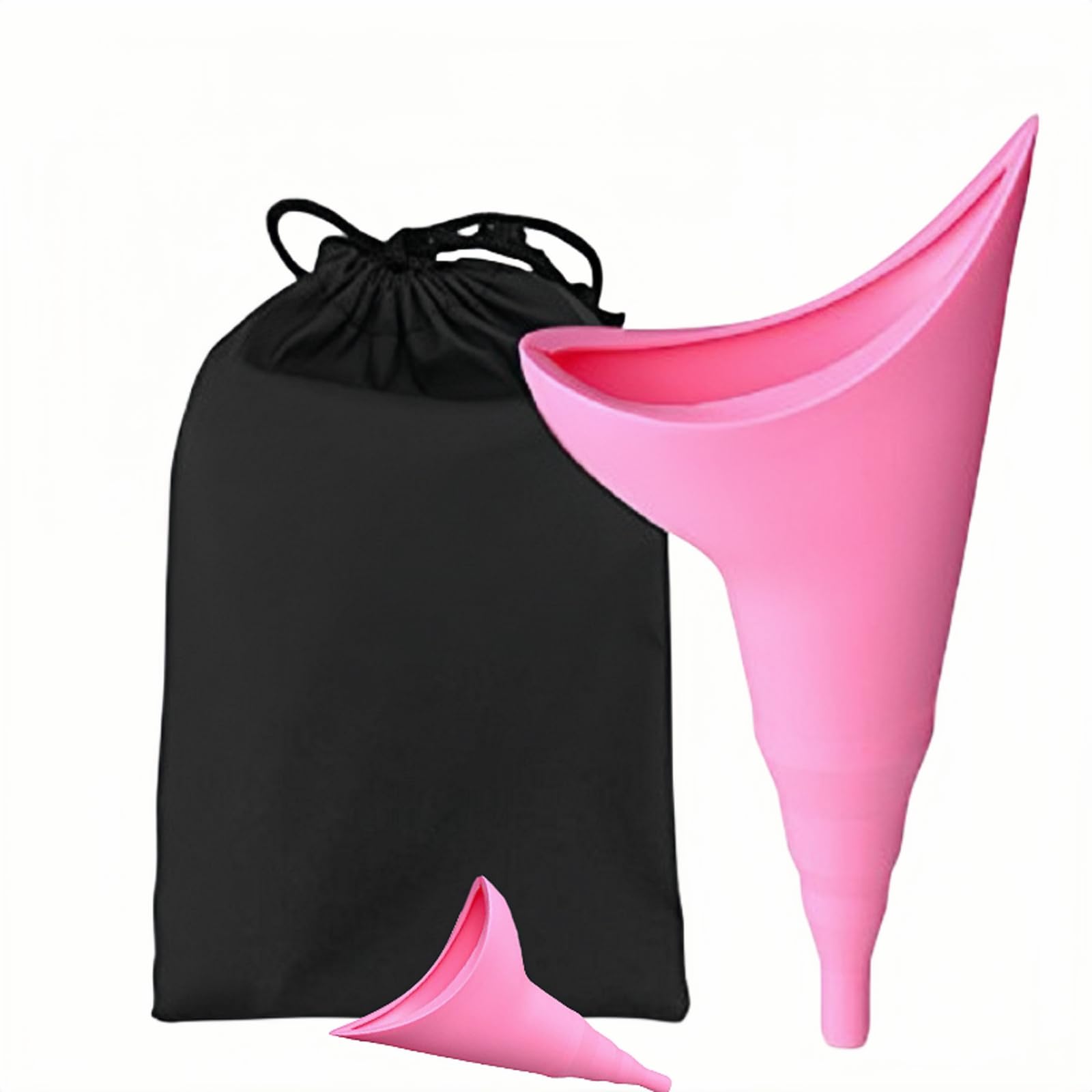 DERDOUT Female Urinal, Travel Urination Device w/Carry Bag, Road Trip, Camping & Hiking Essentials for Women, Festival Accessories, Pink