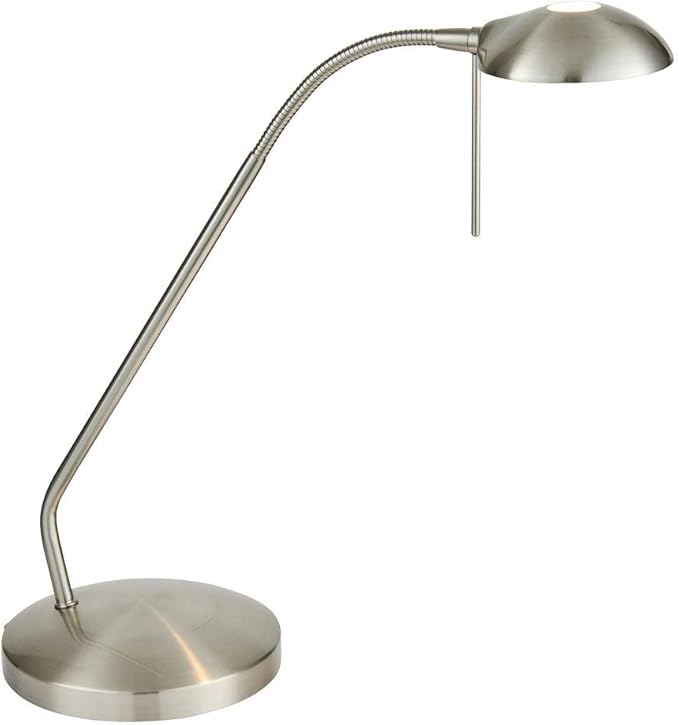 Beckett Modern Brushed Chrome Touch Dimmer Bedside Table Lamp