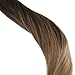 Full Shine Human Hair Extensions I Tip 22 Inch Pre Bonded I Tip Hair Extensions Balayage Color 2 Fading to 6 and 18 Brown to Ash Blonde Remy