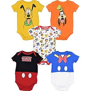 Disney Mickey Mouse 5 Pack Short Sleeve Bodysuits