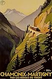 (24x36) Roger Broders Chamonix Martigny Vintage Ad Art Print Poster Collections Poster Print by Roger Broders, 24x36