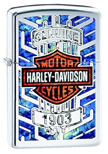 Zippo Harley Davidson Logo Armor Ice Pocket Lighter, Chrome in