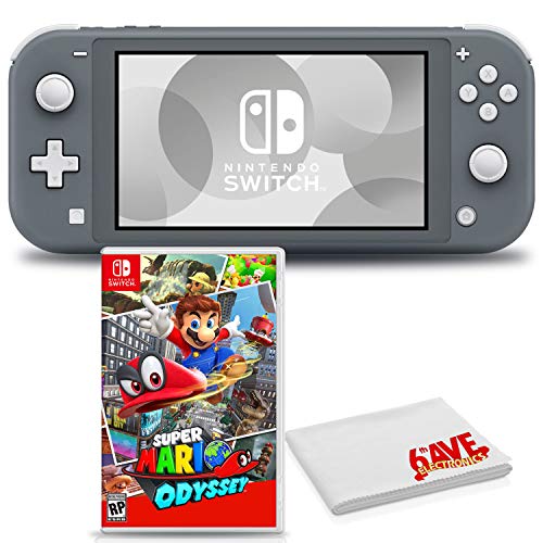 Nintendo Switch Lite (Gray) Console Bundle with Super Mario Odyssey
