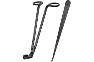 SUMAJU 2 in 1 Candle Accessory Set - Wick Trimmer & Dipper, Stainless Steel Cutter Scissor for Candle Lovers (Black)