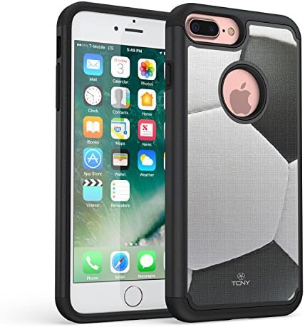 iPhone 7 Plus Case, iPhone 8 Plus Case, True Color Soccer Ball Sports Vaultek Case Printed on Heavy Duty Hybrid Dual Layer Protective Durable Shockproof Rugged Cover