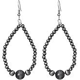 Todu Navajo Pearl Earrings for Women Western Cowboy Cowgirl Beaded Turquoise Drop Dangle Earrings Boho Western Jewelry for Women