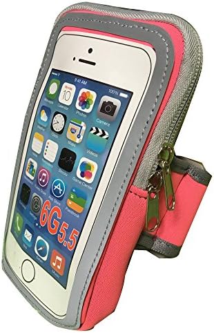 Gliterstar Sports Phone Armband Sweatproof Running Armbag Gym Fitness Cell Phone Case with Key Holder Wallet Card Slot for iPhone 6 6s plus (Pink)