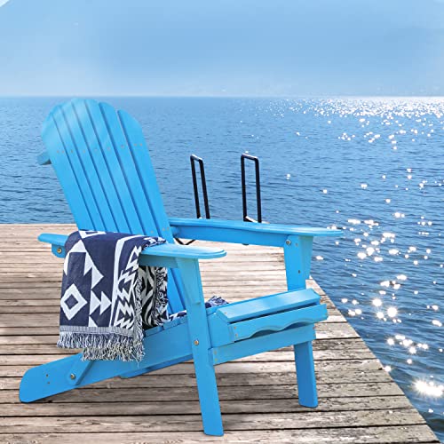 Wood Folding Adirondack Chair, Canadian Cedar Outdoor Patio Lounger