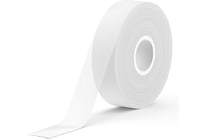 SUPVAN E10 & E11 Label Maker Tape, 0.59in × 19.7ft (15mm × 6m) Transparent Genuine Continuous Laminated Thermal Label Tape Refill, Waterproof Oilproof Auto Detect Labels, Black on Transparent