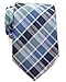 Retreez Modern Classic Plaid Check Styles Woven Microfiber Men's Tie - Blue