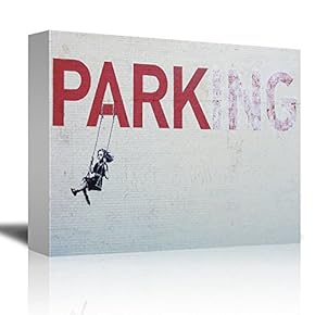 Parking by Banksy A Girl Swinging Below a...