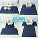 VIVAGLORY Cat Litter Mat for Catching Litter, Cats Litter Rug Catcher, Waterproof Pet Feeding Food Mats for Kitty Dog Small Animals, Non-toxic Safety for Pets, Navy Blue-Modern Pattern