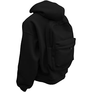 MLUTJINOO Men's Creative Travel Hoodie Jacket With Backpack Lightweight Zipper Backpack Sweatshirt Campus Pullover, S-3XL