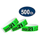 Over 21 Green - Wristco 3/4" Tyvek Wristbands - 500 Ct.