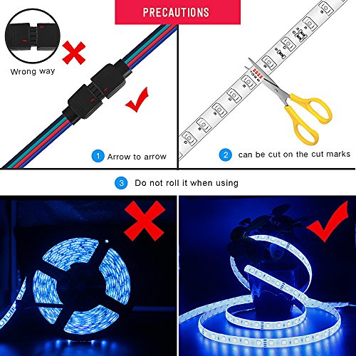 sanwo WiFi Wireless Smart Phone Control Light Strip Kit(WiFi Controller +Light Strip + Power + Manual), 32.8ft 600LEDS 5050RGB Waterproof IP65 LED Lights, Support for Android 、IOS and Alexa - Thumbnail 3