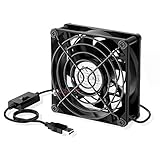 ELUTENG USB Fan 80mm, USB Computer Fan 5V Quite USB Ventilation Fan Compatible with 3 Speed Control for Receiver DVR Playstation Xbox Computer Cabinet Cooling 80 x 80 x 25mm