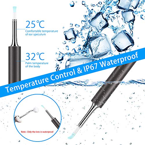 Ear Wax Removal, Earwax Endoscope Remover Tools Ear Scope Otoscope with Light Wireless Ear Camera 1080P HD with 6 LED Lights Ear Cleaner Earwax Candles for iPhone, iPad, Android Smart Phones, Tablet