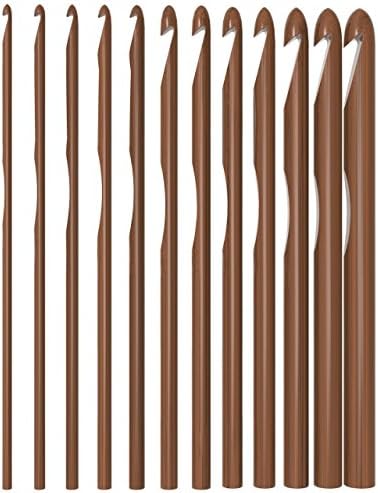 GHMZ Wooden Bamboo Crochet Hooks set of 12(3.0-10mm)