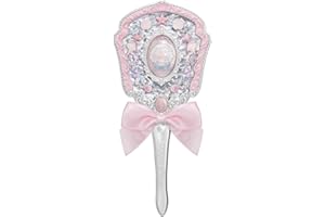 Flower Knows Shell's Jewel Hand Mirror,Vintage Portable Princess Handheld Mirror,Fancy & Pretty with Long Handle,Gift for Gir