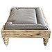 828 Pet Supplies Raised Memory Foam Medium Dog Bed, Washed Oak Wooden Frame, Removable Orthopedic Mattress, Carved Legsthumb 1