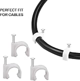 WEERSTONE 500pc White Round Cable Clips 5-10mm Nail Wire Management for view 4
