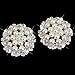 10pcs Rhinestone Faux Pearl Flower Embellishments Button Flatback 30mm